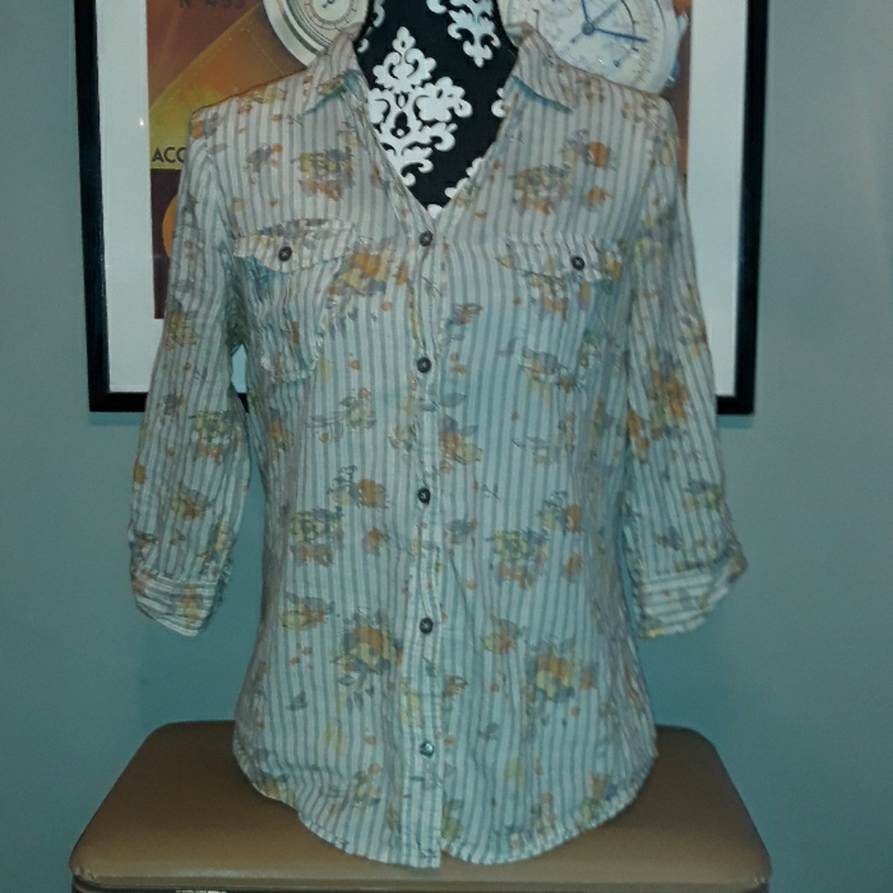 Country Chic Quarter Sleeve Button Up